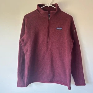 Patagonia Women’s Better Sweater 1/4 Zip Pullover Sweatshirt Maroon Burgundy - Picture 1 of 11