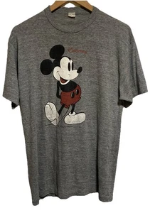 MICKEY MOUSE - Vintage 1980s GRAY California Velva Sheen T-Shirt, XL - Bild 1 von 10