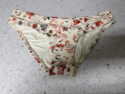 full cut NEW white floral open sides   L SPACE swimsuit bikini bottom size small - Image 1 of 2