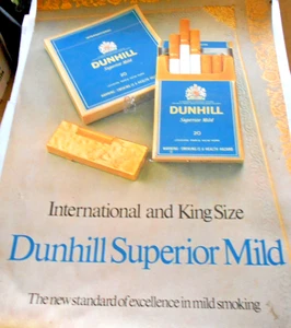 PÓSTER DE PARED VINTAGE DUNHILL SUPERIOR SUAVE CIGARRILLO PUBLICIDAD VACÍO - Imagen 1 de 3