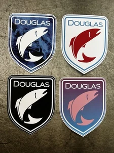 Douglas Fishing Stickers 4 Set Daiwa Patagonia Aftco Orvis Shimano Pelagic Fish - Picture 1 of 4