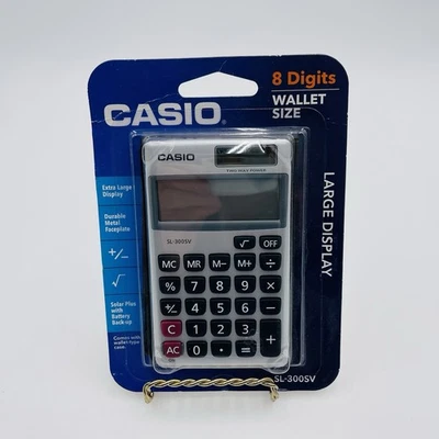 Casio SL-300SV Wallet Size Calculator Large Display New Sealed - Image 1 of 3