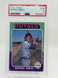 1975 Topps George Brett #228 KC Royals Rookie - PSA 3 VG - Bild 1 von 2