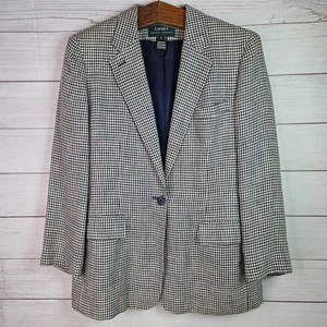 Lauren Ralph Lauren Damenblazer Leinen Hahnentritt Größe 12 - Bild 1 von 11