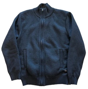 Buffalo David Bitton Sweatshirt Mens L Blue Full Zip Fleece Front Pockets Casual - Picture 1 of 6