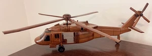 Sikorsky UH-60 Black Hawk Helicopter 21.5" Mahogony Wood Desk Model - Picture 1 of 6