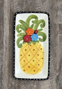 Neu mit Etikett Ton Küken bunte Ananas Keramik Deko Tablett - Bild 1 von 4