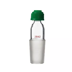 29/42 Glass Thermometer Adapter W/Thread Ground Cone Joint Plastic Screw Cap - Picture 1 of 1