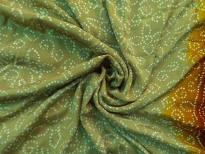 Reine Krepp Seide Sari 100% Seide Sari Indisch Vintage Bedruckter Stoff PCSS2515 - Bild 1 von 8