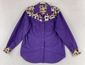 Camisa vaquera retro occidental de los 90 con botones a presión para mujer manga larga talla grande - Imagen 1 de 14