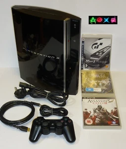 PS3 PlayStation 3 Fat Console 40GB, Controller & Games Bundle CECHG03 - Picture 1 of 9