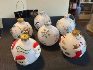 Christmas Ornaments Wax Faux Flame Flicker Light Up Set of 6 Batteries Included  - Picture 1 of 14