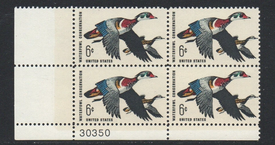 ALLY'S US Plate Block Scott #1362 6c Waterfowl Conservation [4] MNH F/VF STK - Image 1 of 1