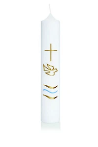 Vela de bautizo 265x50 incl. inscripción nombre + fecha de velas Wiedemann GmbH excelente - Imagen 1 de 1