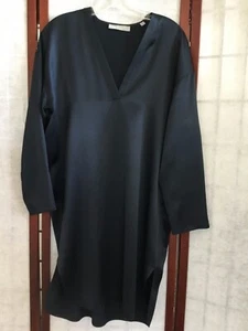 VINCE SILK V NECK TUNIC DRESS NAVY XS NWOT - Picture 1 of 7
