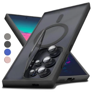 For Samsung Galaxy S25 Ultra S24 S23 S22 Kickstand Mag Safe Case+Lens Protector - Picture 1 of 18