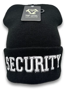 Security Guard bestickte Beanie lange Bündchen dick warm Wintermütze - Bild 1 von 8