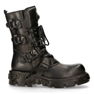 Nuevas Botas Rock M.391 S.18 Negro Metálico Reactor Punk Gótico Rock Motociclista Unisex - Imagen 1 de 8