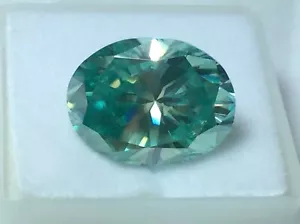 10 ct. loose Lab Created Oval Cut Blue Diamond for Ring Clarity Certified. - Picture 1 of 3