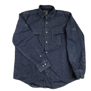 Banana Republic Jean Shirt Blue Mens Large Classic Button Down Dark Wash Denim - Picture 1 of 8