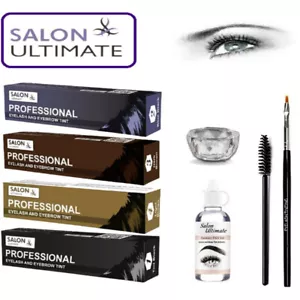 Salon Professional Tinting Eyelash & Eyebrow Dye Tint Lash Kit Black/Brown UK - Picture 1 of 12