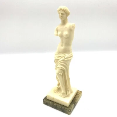 Vtg Venus De Milo Statue Greek Goddess Aphrodite Resin Sculpture Marble Base - Image 1 of 4