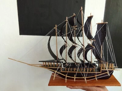 ship wood model mini ship eco freindly hand made morden ship - Image 1 of 2