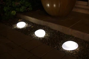 Solar Path Stones - Waterproof Solar Garden Path Stone Markers - Set of 3 Stones - Picture 1 of 6