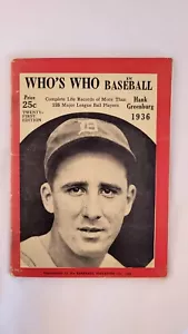 Vintage 1936 Who’s Who in Baseball Hank Greenberg Detroit Tigers Good Condition - Foto 1 di 13