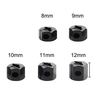 4X 12MM Rad Sechskant Nabe Dicke 8-12mm für 1/10 RC Axial SCX10 90046 Tamiya - Bild 1 von 4