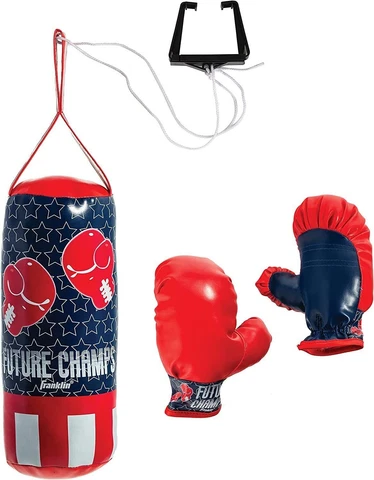 Kids Mini Boxing Gloves Punching Bag Door Jam Bracket Rope Adjustable Punching Cover