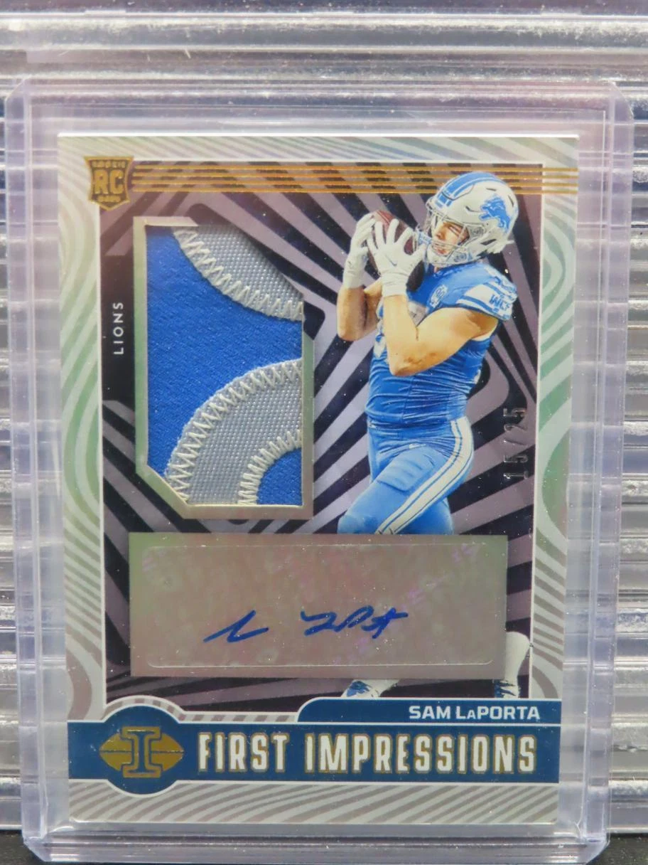 2023 Illusions Sam LaPorta First Impressions Gold Rookie Patch Auto RC #15/25