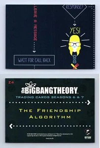 Big Bang Theory #Z4 Season 6/7 Cryptozoic 2016 Friendship Algorithm Puzzle Card - Picture 1 of 1
