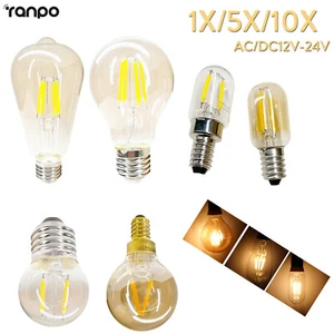 1X 10X 12V 24V 1W 6W E27 E14 E12 Vintage Retro COB LED Filament Light Bulb Lamp - Picture 1 of 26