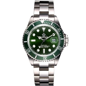Reginald Mens' 40mm Diver Style Silver Tone Stainless Watch - Picture 1 of 4