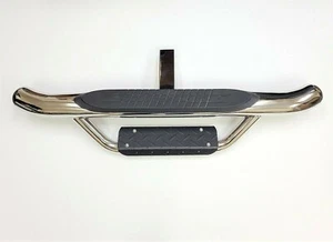 2" Receiver Truck Heavy Duty Steel Tow Hitch Step Bar Guard Drop Step Chrome - Picture 1 of 11