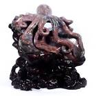 13.39"Natural Indian Agate Octopus Carving Collectibles Decor Gift Aw09