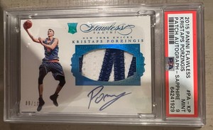 2015 Kristaps Porzingas Flawless Sapphire /10 Patch Auto RC RPA PSA 9 Celtics 