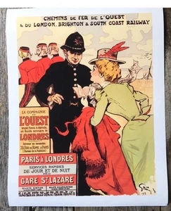 Vgl. De L’ouest Zug Reisen Vintage Werbung '.. 1899 ORIGINAL FRANZÖSISCHES POSTER - Bild 1 von 6