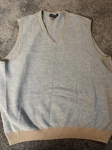 Brooks Brothers maglione gilet cotone/cashmere usato in ottime condizioni XL grigio - Foto 1 di 5