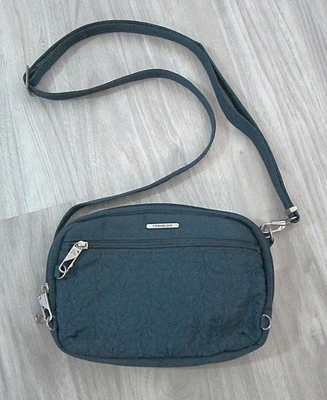 Bandolera TRAVELON Antirrobo Acolchada Floral Bordada en Azul Marino Foto 1 de 4