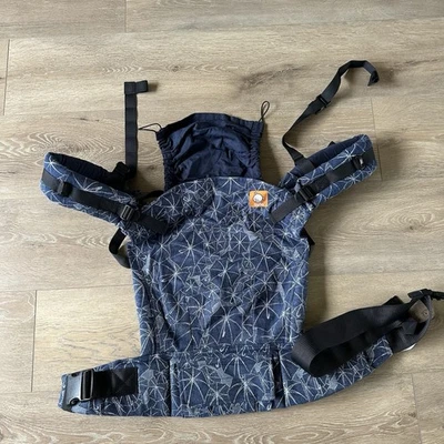New NWOT Tula Baby Carrier Denim Blue Umbrellas Print - Image 1 of 4