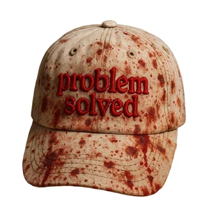 Cappello Unisex Casual Macchia di Sangue Scuro Problema Risolto Cappellino Sanguinato,Horror Hat - Foto 1 di 6