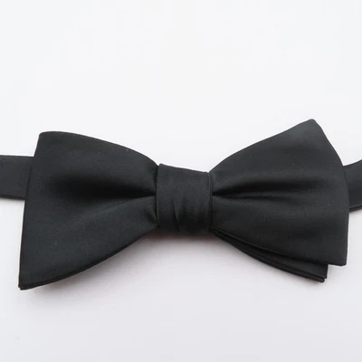 Pajarita Croft & Barrow Negra Sólida 2.25" Ancho Pre Corbata Poliéster Esmoquin Formal Foto 1 de 4