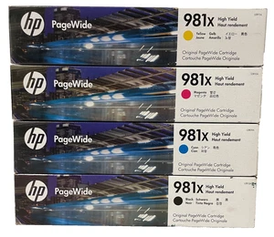 New Genuine HP 981X Black Cyan Magenta Yellow 4PK PageWide High Yield Box - Picture 1 of 1