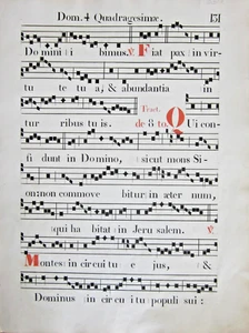 Ca.18th Century, huge Graduale manuscript leaf,paper ,Latin, France,131f - Picture 1 of 2