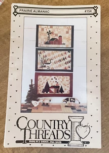 Country Threads 3 Quilted Wall Hangings 12" x 20" Cabin Ducks Pond Barn Windmill - Picture 1 of 6