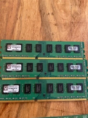 (3) Kingston KVR1066D3N7/2G DDR3-1066 PC3-8500U 2GB 2Rx8 non-ECC Unbuffered - Image 1 of 2