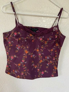 Burgundy Lace-Trimmed Cami Top by The Limited $29 NWT sz 6 - Picture 1 of 1