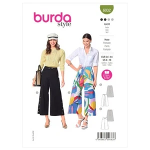 Burda Sewing Pattern 6032 Misses 8-18 Easy Pants Culottes with Front Yoke Detail - Picture 1 of 7